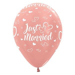 Ballon Just Married Rosé Goud Metallic (1st)